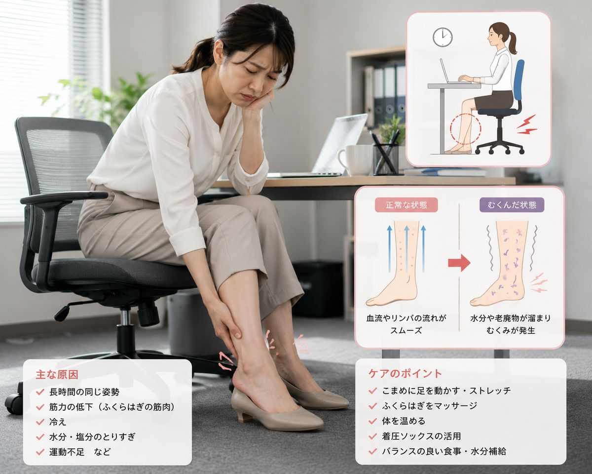 デスクワーカーの足のむくみケア｜ひなた整骨院