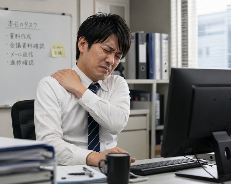 肩こりの施術イメージ｜ひなた整骨院