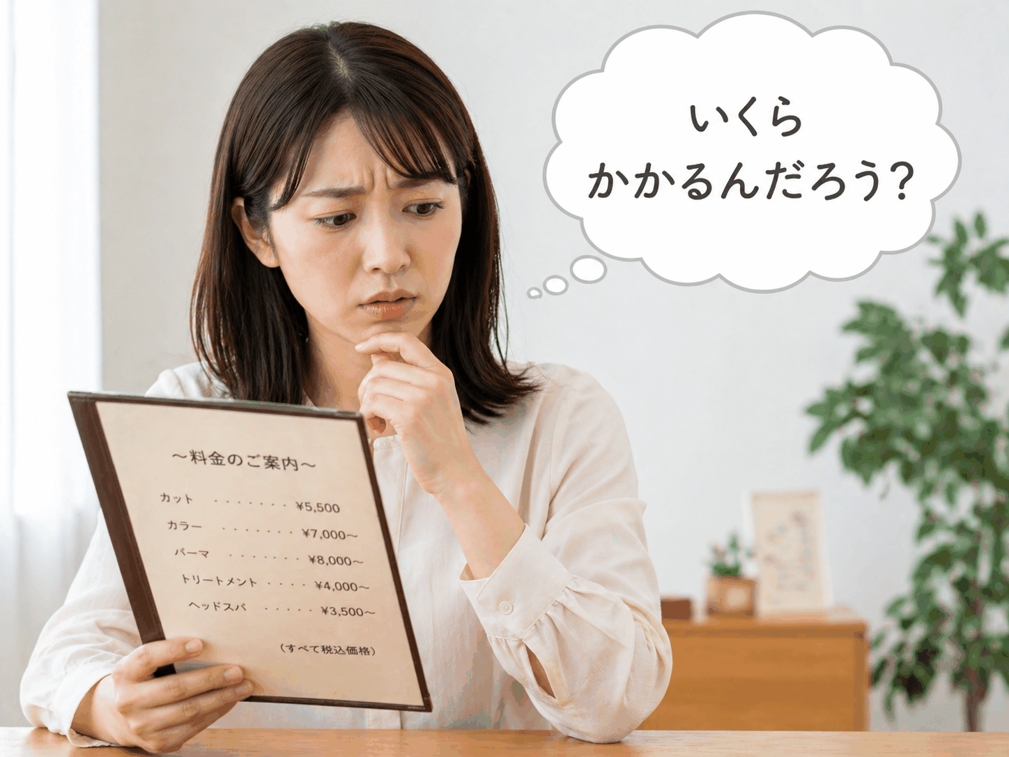 施術にかかる費用が気になる女性